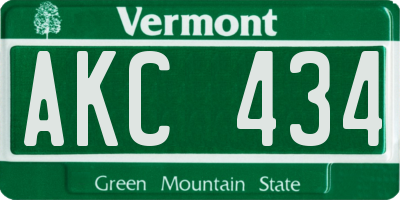 VT license plate AKC434