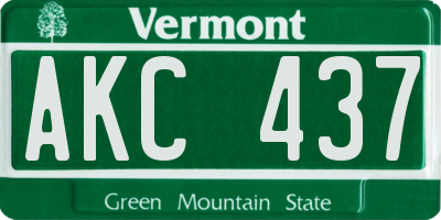 VT license plate AKC437