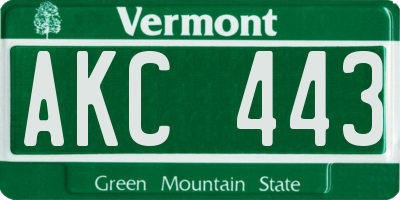 VT license plate AKC443