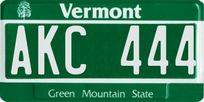 VT license plate AKC444