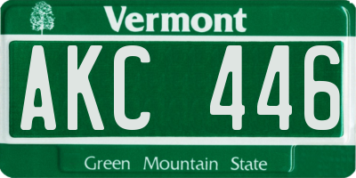 VT license plate AKC446