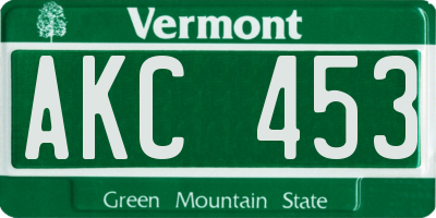 VT license plate AKC453