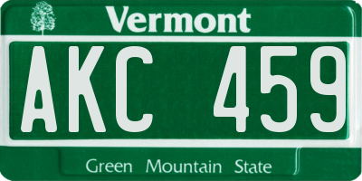 VT license plate AKC459