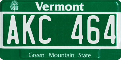 VT license plate AKC464