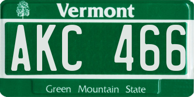 VT license plate AKC466