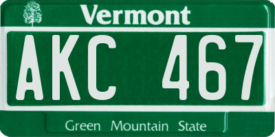 VT license plate AKC467