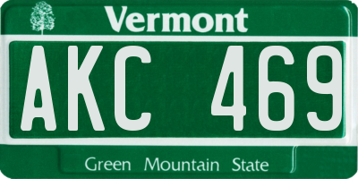 VT license plate AKC469