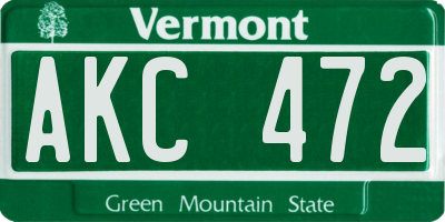 VT license plate AKC472