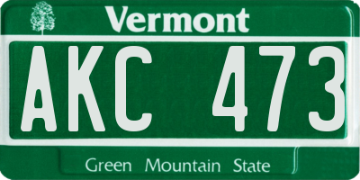 VT license plate AKC473