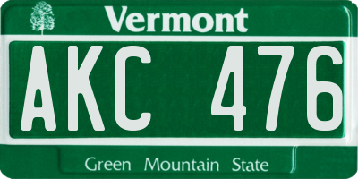 VT license plate AKC476