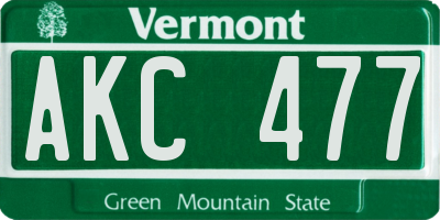 VT license plate AKC477