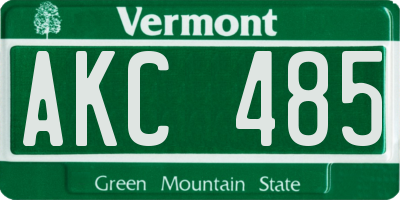 VT license plate AKC485