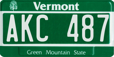 VT license plate AKC487
