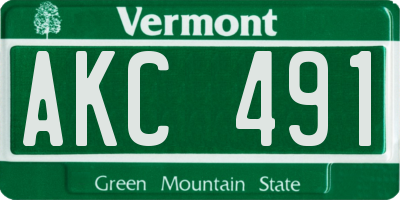 VT license plate AKC491