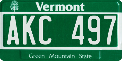 VT license plate AKC497