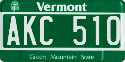 VT license plate AKC510