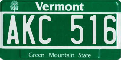 VT license plate AKC516