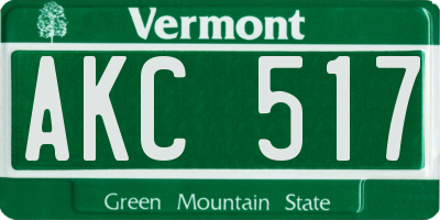 VT license plate AKC517