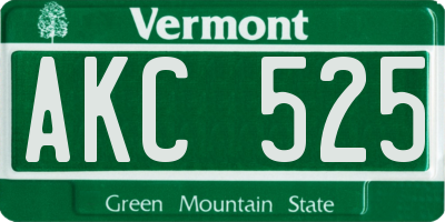 VT license plate AKC525
