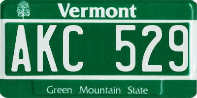 VT license plate AKC529