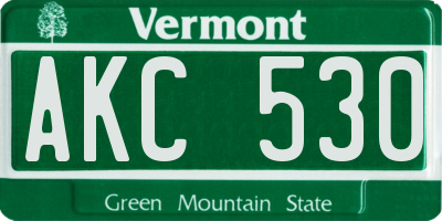VT license plate AKC530