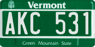 VT license plate AKC531