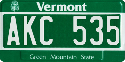 VT license plate AKC535