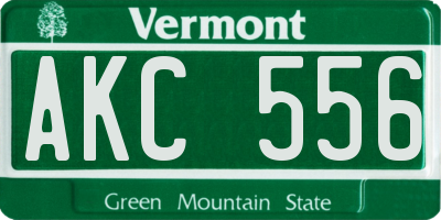 VT license plate AKC556