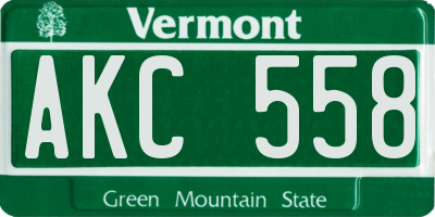 VT license plate AKC558