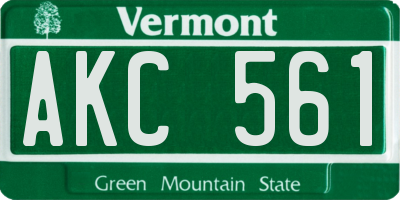 VT license plate AKC561
