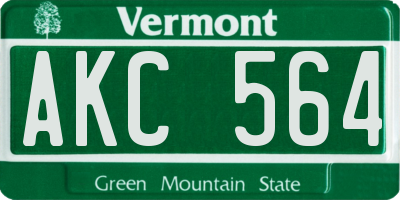 VT license plate AKC564