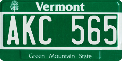 VT license plate AKC565