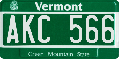 VT license plate AKC566