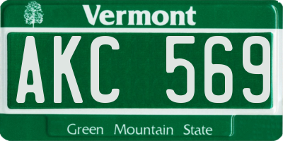 VT license plate AKC569