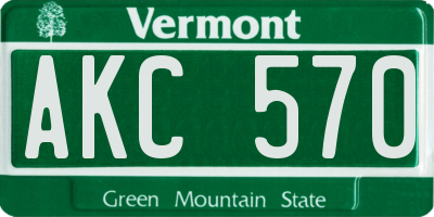 VT license plate AKC570