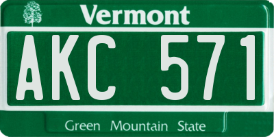 VT license plate AKC571