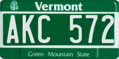 VT license plate AKC572