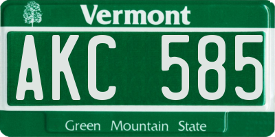 VT license plate AKC585