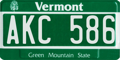 VT license plate AKC586