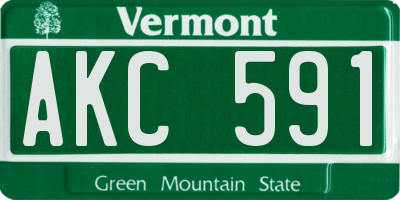 VT license plate AKC591