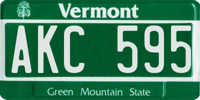 VT license plate AKC595