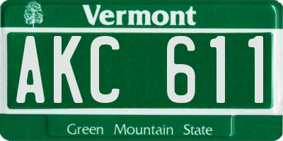 VT license plate AKC611