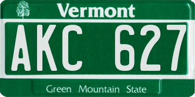 VT license plate AKC627
