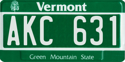 VT license plate AKC631