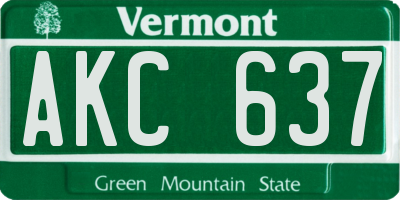 VT license plate AKC637
