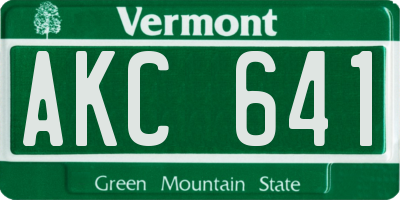 VT license plate AKC641
