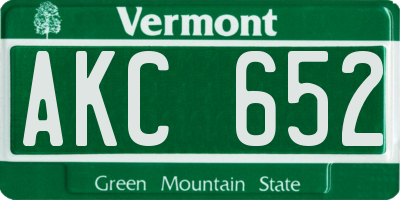 VT license plate AKC652