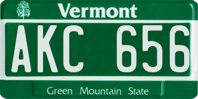 VT license plate AKC656