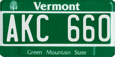 VT license plate AKC660