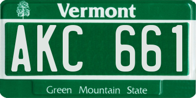VT license plate AKC661